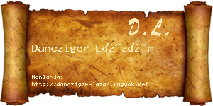 Dancziger Lázár névjegykártya